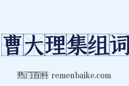 曹大理集组词是什么意思的图片
